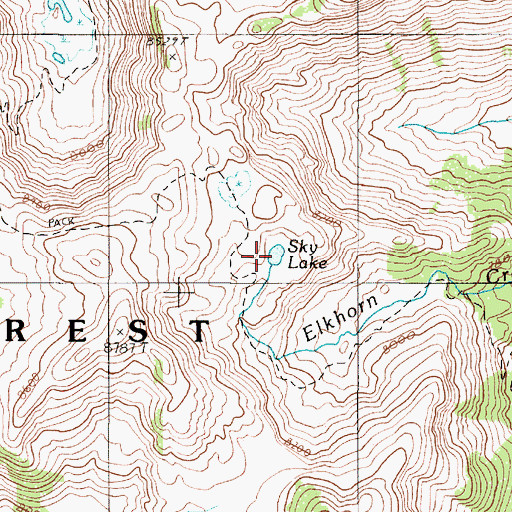 Topographic Map of Sky Lake, OR