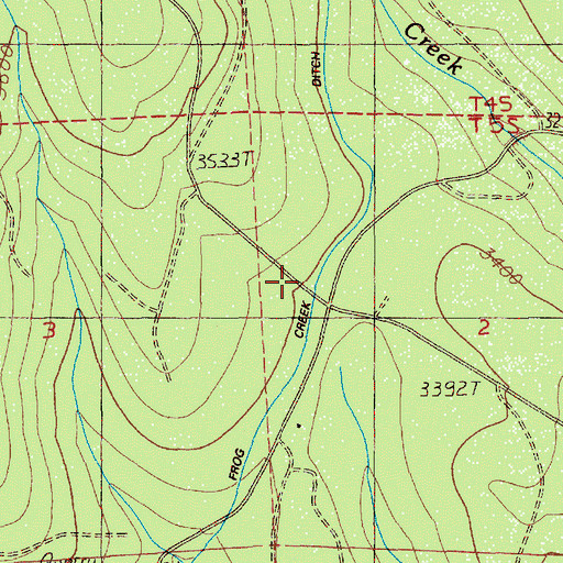 Topographic Map of Hickeyville, OR
