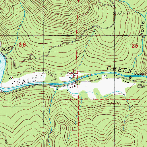Topographic Map of Hyde Creek, OR