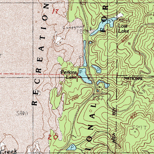 Topographic Map of Perkins Lake, OR
