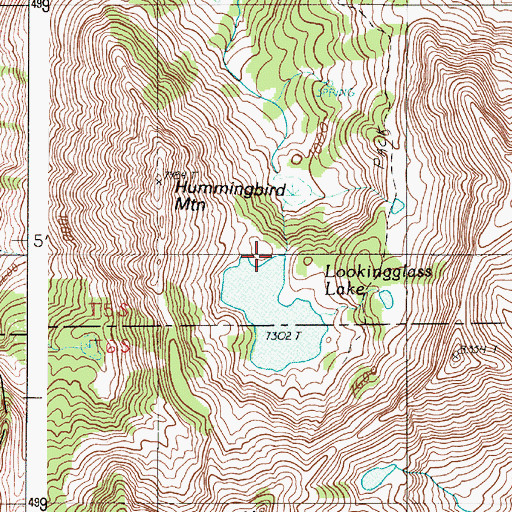 Topographic Map of Lookingglass Lake Dam, OR