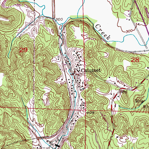 Topographic Map of Calumet, AL