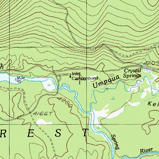 Topographic Map of Inlet Recreation Site, OR