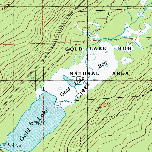 Topographic Map of Gold Lake Bog, OR