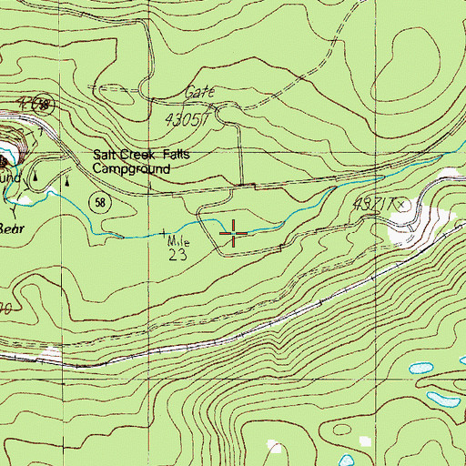 Topographic Map of Construction Creek, OR