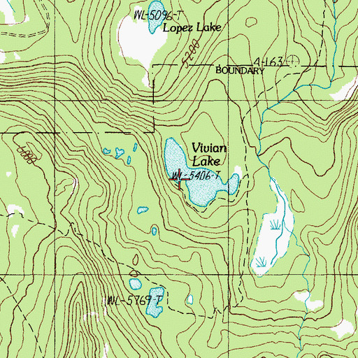 Topographic Map of Vivian Lake, OR