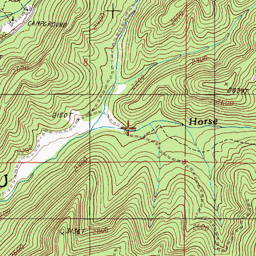 Topographic Map of Valley Creek, OR