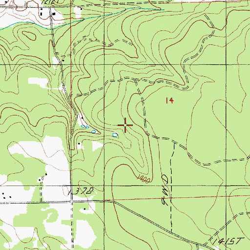 Topographic Map of Sams Ponds, OR