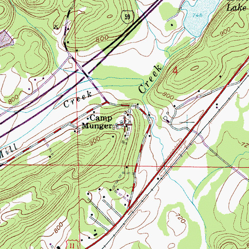Topographic Map of Camp Munger, AL