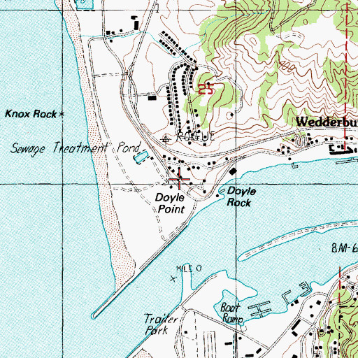 Topographic Map of Doyle Point, OR