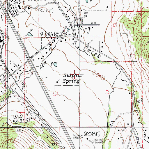 Topographic Map of Sulphur Springs, OR