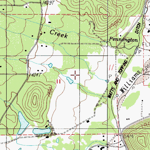 Topographic Map of Bricker Creek, OR