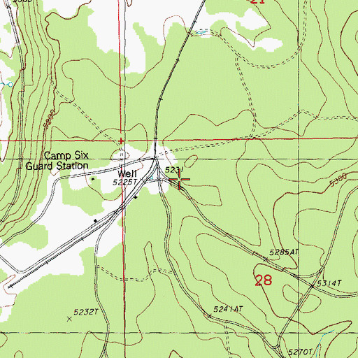 Topographic Map of Camp Six Guard Station, OR