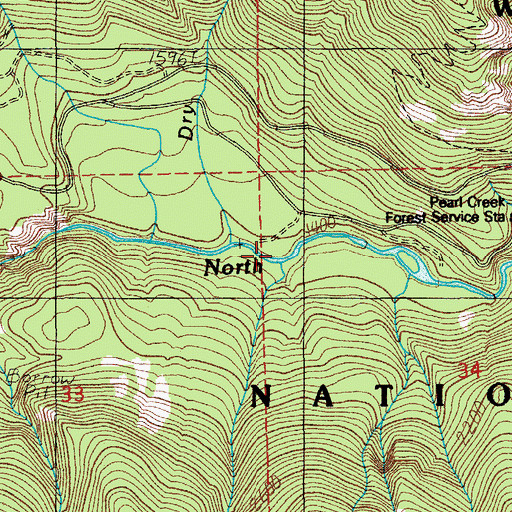 Topographic Map of Crown Creek, OR