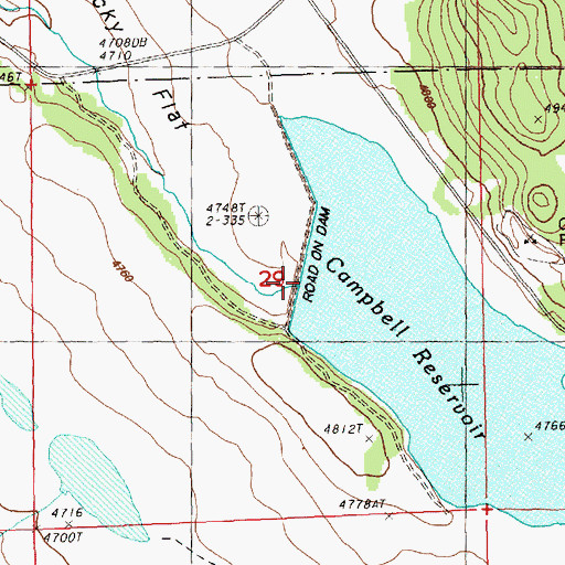 Topographic Map of Campbell Dam, OR