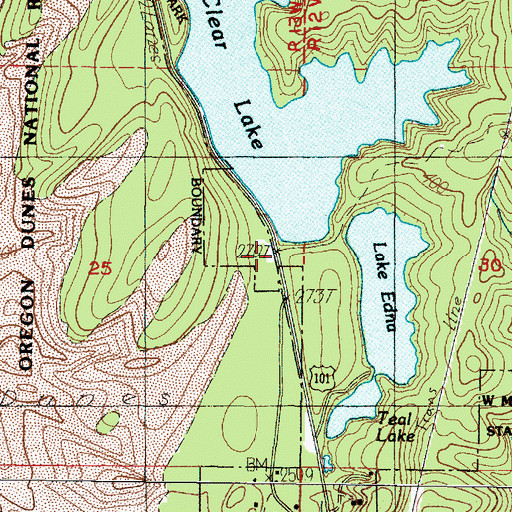 Topographic Map of Clear Lake Dam, OR