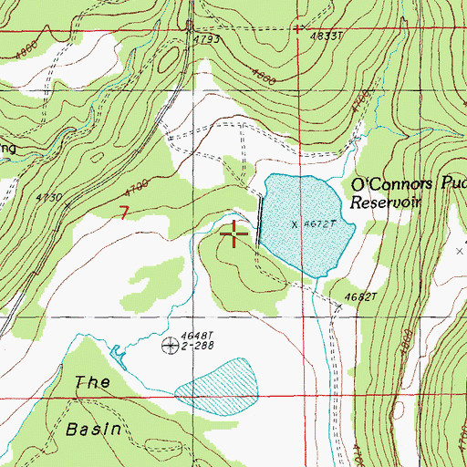 Topographic Map of O'Connors Puddle Dam, OR