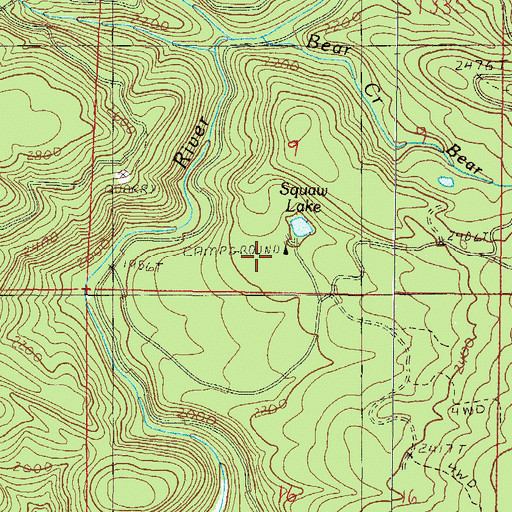 Topographic Map of Sru Lake Campground, OR