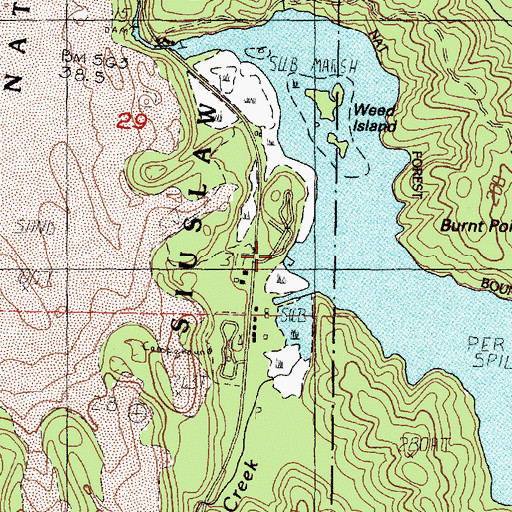 Topographic Map of Tahkenitch Boat Ramp, OR