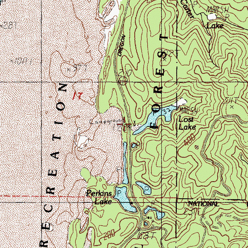 Topographic Map of Crown Zellerback Campground, OR