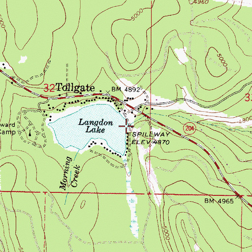Topographic Map of Tollgate Work Center, OR
