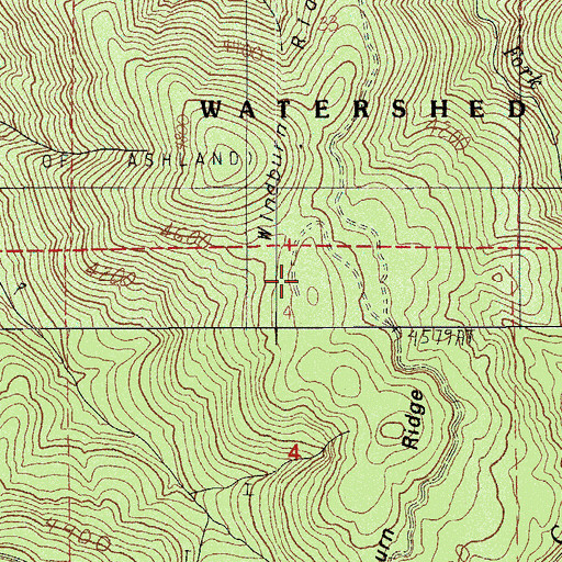 Topographic Map of Winburn Ridge, OR