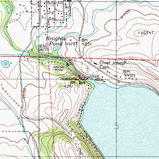 Topographic Map of Chief Joseph Cemetery Recreation Site, OR