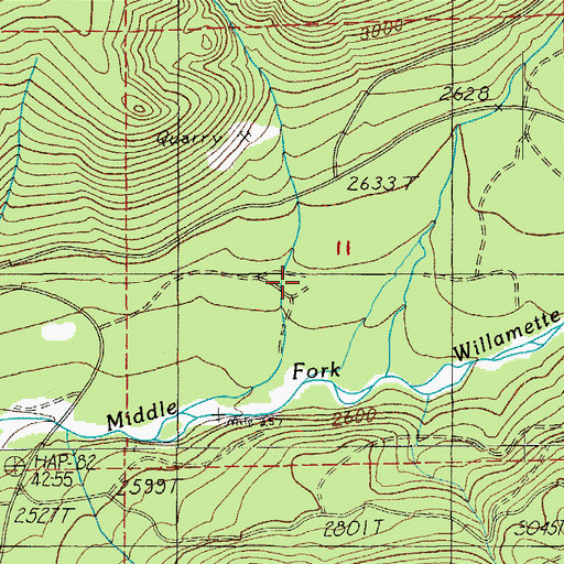 Topographic Map of Noisy Creek Forest Camp, OR