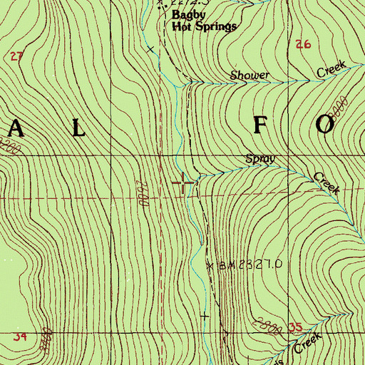 Topographic Map of Spray Creek, OR