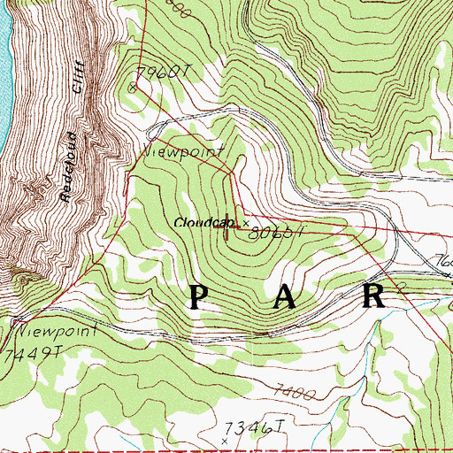 Topographic Map of Cloudcap, OR