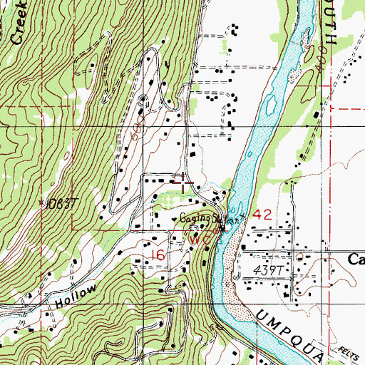 Topographic Map of Cow Hollow, OR
