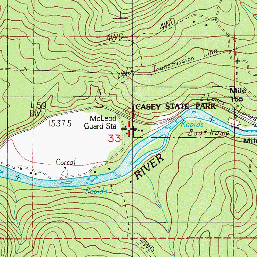 Topographic Map of McLeod Guard Station, OR