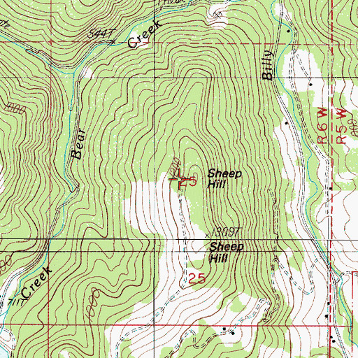 Topographic Map of Sheep Hill, OR