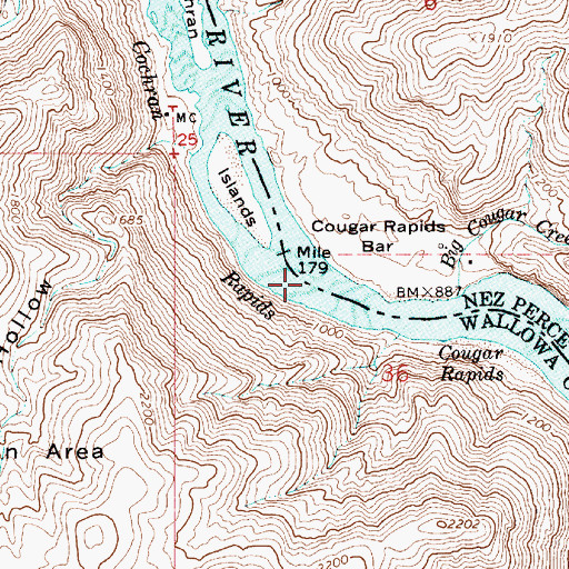 Topographic Map of Upper Cochran Rapids, OR