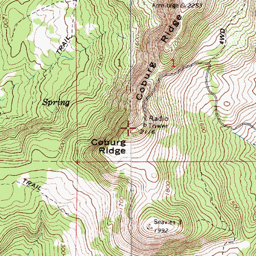 Topographic Map of KEZI-TV, OR
