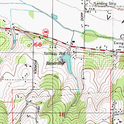 Topographic Map of Hickory Hill Farm Reservoir, OR