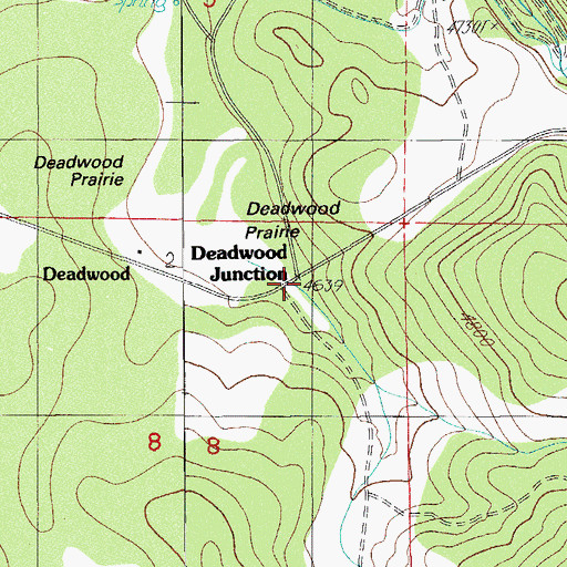 Topographic Map of Deadwood Junction, OR