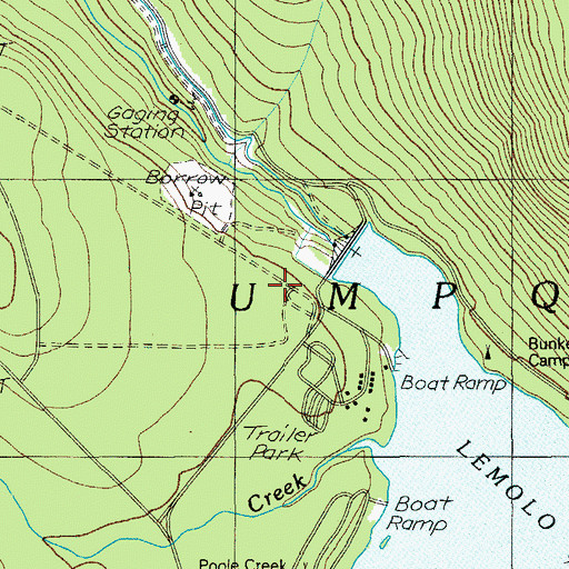 Topographic Map of Lemolo Number 2 Forebay Dam, OR