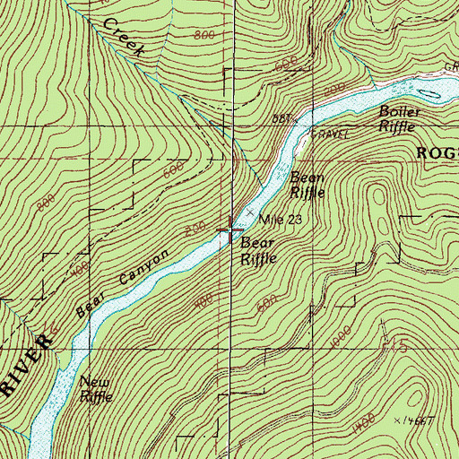 Topographic Map of Bear Riffle, OR