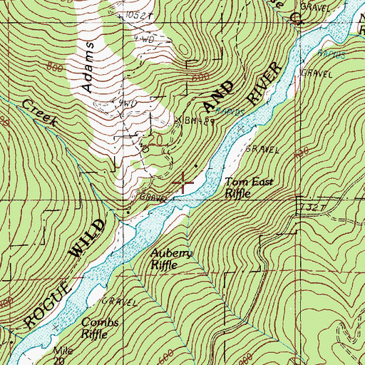 Topographic Map of Tom East Riffle, OR