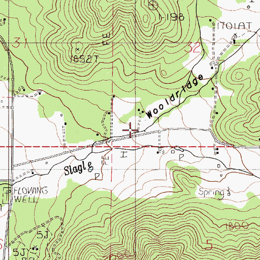 Topographic Map of Wooldridge Gulch, OR