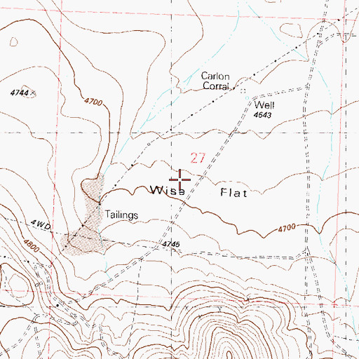 Topographic Map of Wise Flat, OR