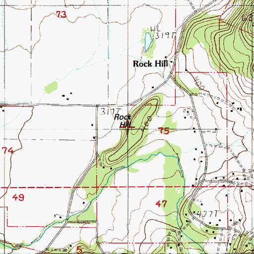 Topographic Map of Rock Hill, OR