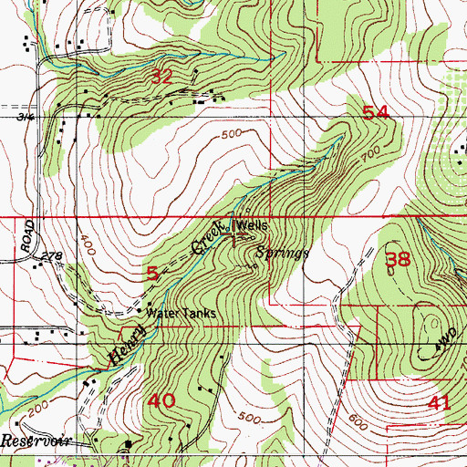 Topographic Map of Lafayette Spring, OR
