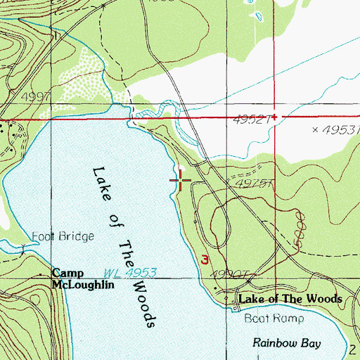 Topographic Map of Aspen Point Recreation Site, OR
