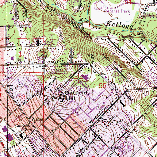 Topographic Map of View Acres Elementary School, OR