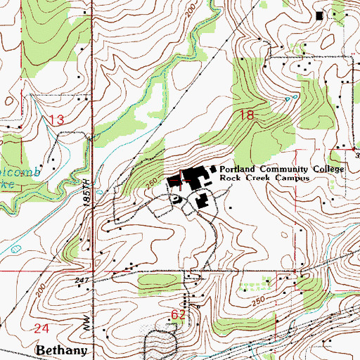 Topographic Map of Portland Community College, OR