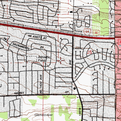 Topographic Map of Margaret Scott Elementary School, OR