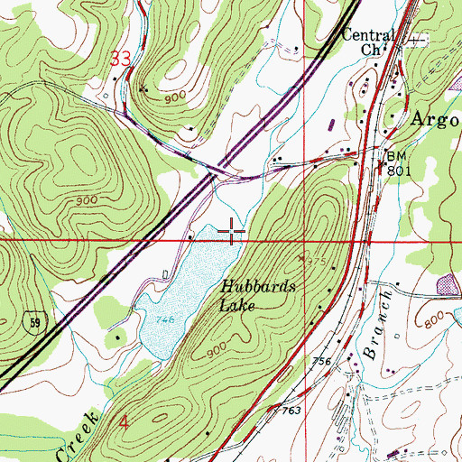 Topographic Map of Clear Branch, AL
