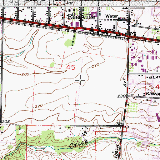 Topographic Map of Russell Middle School (historical), OR